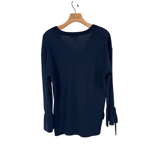 J.Crew Womens Merino Wool V-Neck Sweater size Medium Navy Blue - Picture 4 of 5